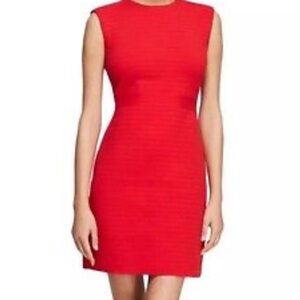 Tory Burch Women's Red Sleeveless Asymmetric Knee Length Dress S